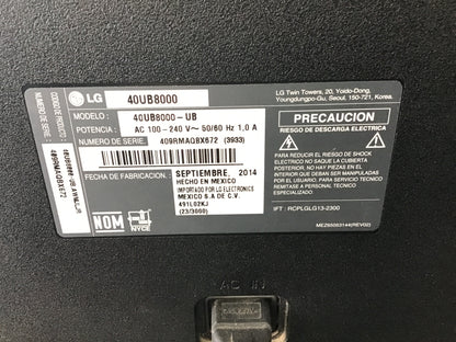 Pantalla LG 40”