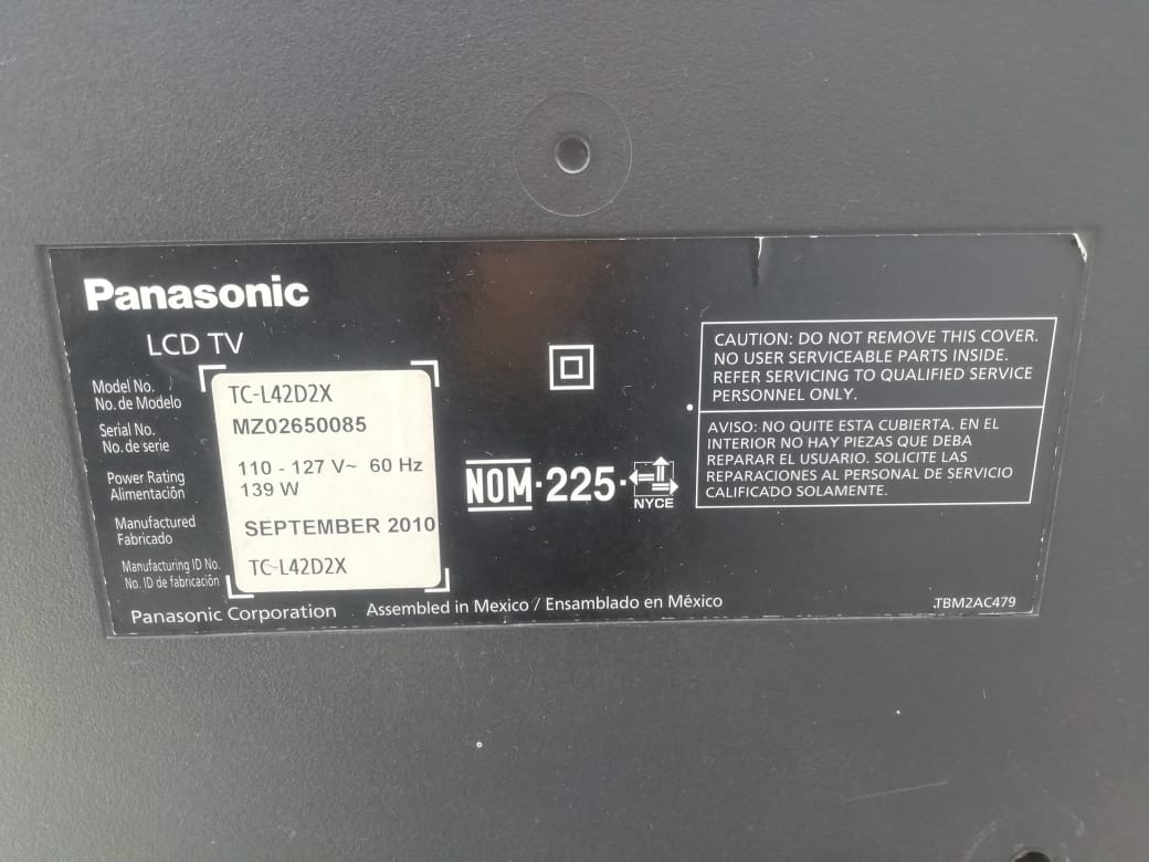 PANTALLA PANASONIC 42 VIERA 42 PULGADAS LCD
